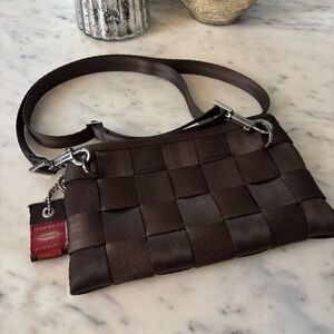Harveys Dark Brown Woven Crossbody Bag